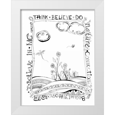 Think Believe Do White Modern Wood Framed Art Print by Pearson, Debbie