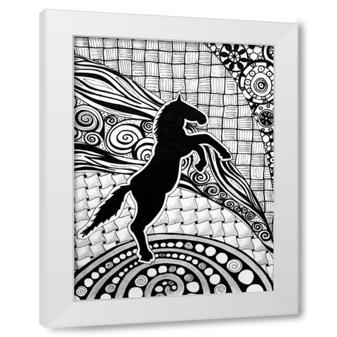 Horse White Modern Wood Framed Art Print by Pearson, Debbie