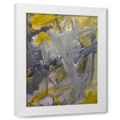 Lit Strokes 1 White Modern Wood Framed Art Print by Spina, Phyllis