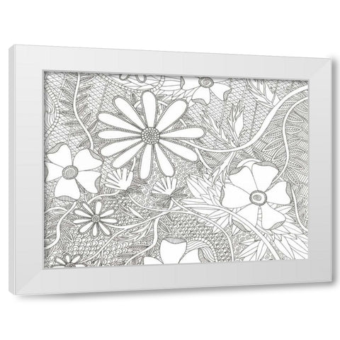 Wild Daisys Less White Modern Wood Framed Art Print by Varacek, Pam