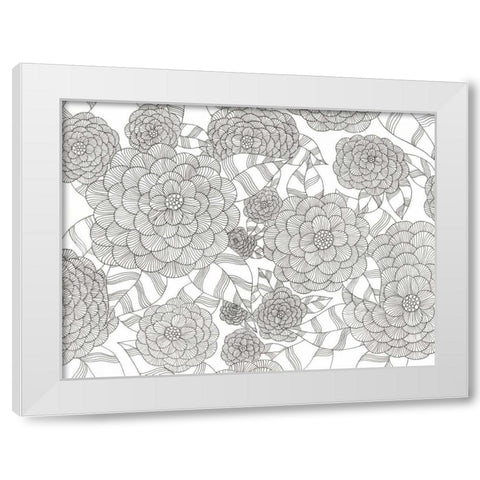 Wild Hydrangeas Less White Modern Wood Framed Art Print by Varacek, Pam
