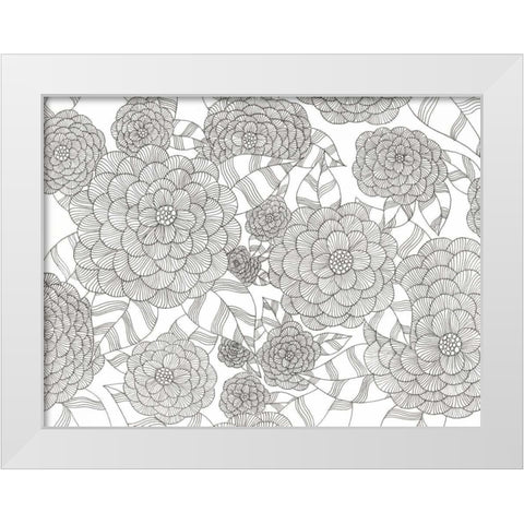 Wild Hydrangeas Less White Modern Wood Framed Art Print by Varacek, Pam