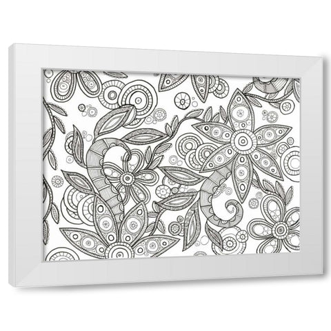 Jungle Flora 1 Less White Modern Wood Framed Art Print by Varacek, Pam