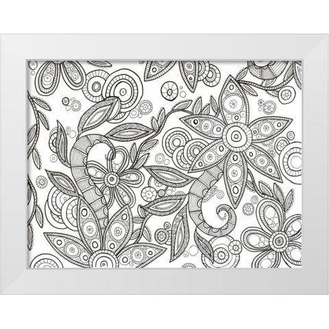 Jungle Flora 1 Less White Modern Wood Framed Art Print by Varacek, Pam