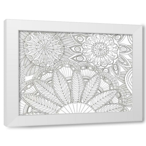 Jungle Flora 3 Less White Modern Wood Framed Art Print by Varacek, Pam