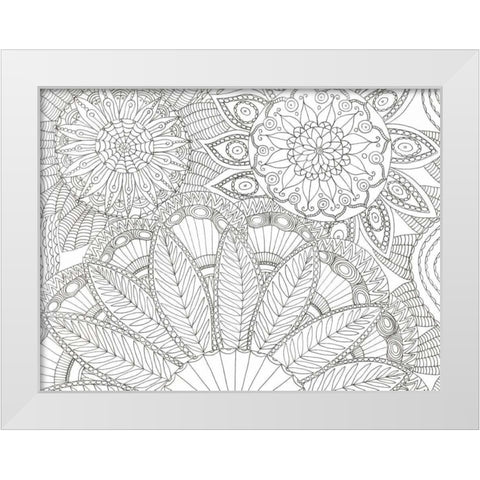 Jungle Flora 3 Less White Modern Wood Framed Art Print by Varacek, Pam