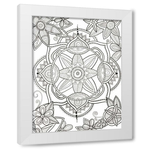 Floral Pond White Modern Wood Framed Art Print by Varacek, Pam
