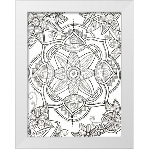 Floral Pond White Modern Wood Framed Art Print by Varacek, Pam