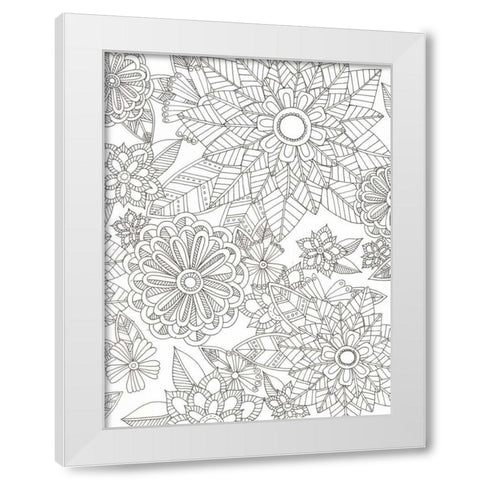 Floral Garden White Modern Wood Framed Art Print by Varacek, Pam