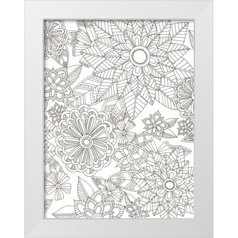 Floral Garden White Modern Wood Framed Art Print by Varacek, Pam