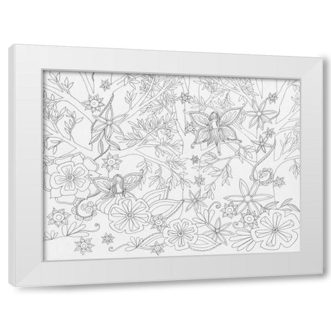 Fairy Floral White Modern Wood Framed Art Print by Varacek, Pam