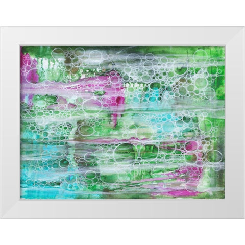 Seasweed Bubbles White Modern Wood Framed Art Print by Varacek, Pam