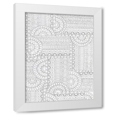 Geometric 2 White Modern Wood Framed Art Print by Varacek, Pam