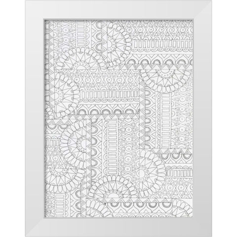 Geometric 2 White Modern Wood Framed Art Print by Varacek, Pam