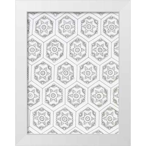 Geometric 3 White Modern Wood Framed Art Print by Varacek, Pam
