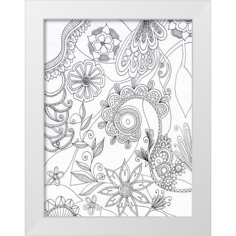 String Jungle White Modern Wood Framed Art Print by Varacek, Pam
