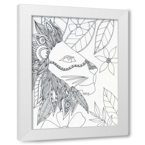 String Lion White Modern Wood Framed Art Print by Varacek, Pam