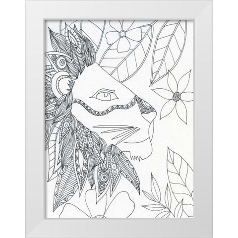 String Lion White Modern Wood Framed Art Print by Varacek, Pam