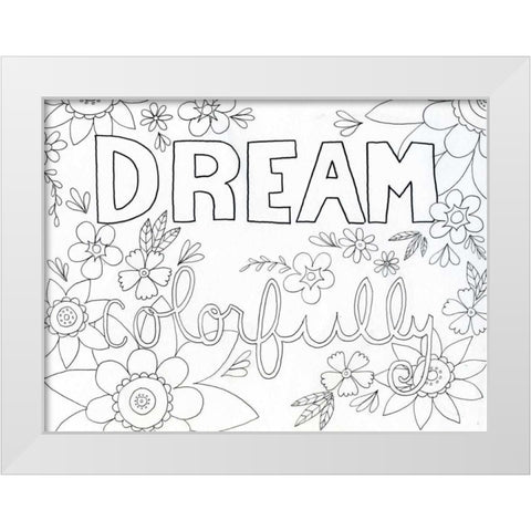 Colorful Dream White Modern Wood Framed Art Print by Varacek, Pam