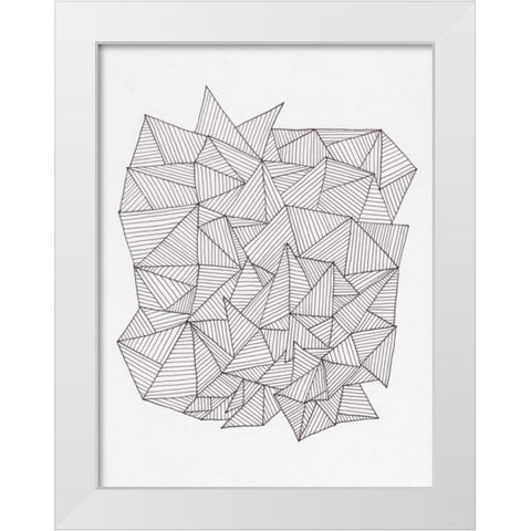 Triangle Jungle 1 White Modern Wood Framed Art Print by Varacek, Pam