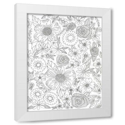 Flourish Descent White Modern Wood Framed Art Print by Varacek, Pam