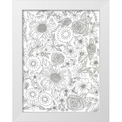 Flourish Descent White Modern Wood Framed Art Print by Varacek, Pam