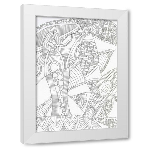 African Tango White Modern Wood Framed Art Print by Varacek, Pam