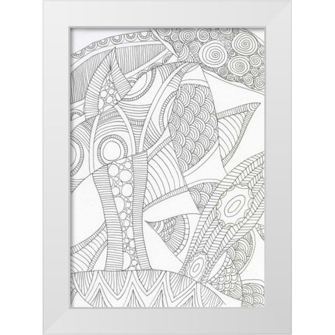 African Tango White Modern Wood Framed Art Print by Varacek, Pam