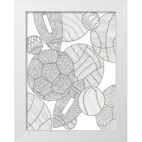 Sports Complex White Modern Wood Framed Art Print by Varacek, Pam