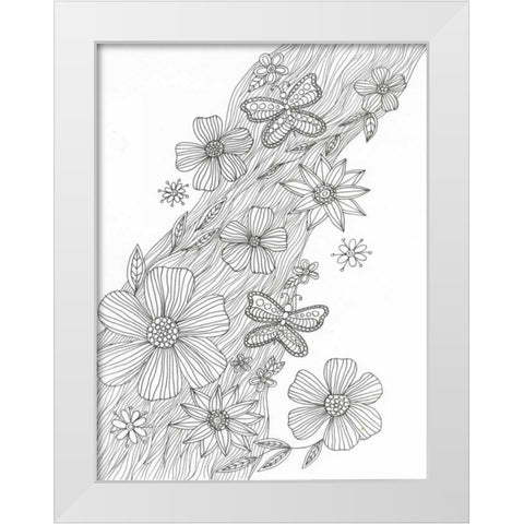 Spring Shower White Modern Wood Framed Art Print by Varacek, Pam