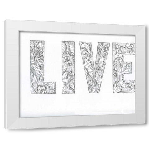 Living Flourishly White Modern Wood Framed Art Print by Varacek, Pam