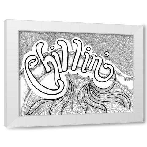 Chillin Free White Modern Wood Framed Art Print by Varacek, Pam