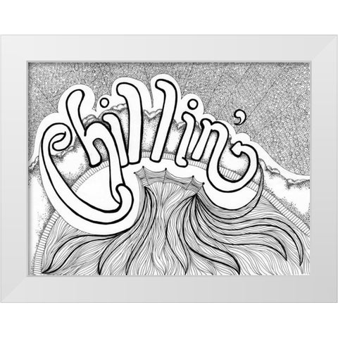 Chillin Free White Modern Wood Framed Art Print by Varacek, Pam
