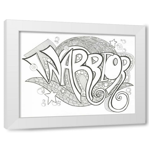 Warrior Within White Modern Wood Framed Art Print by Varacek, Pam