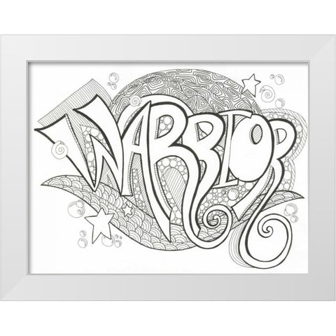 Warrior Within White Modern Wood Framed Art Print by Varacek, Pam