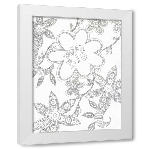 Flourishing Dreams White Modern Wood Framed Art Print by Varacek, Pam