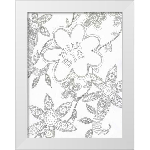 Flourishing Dreams White Modern Wood Framed Art Print by Varacek, Pam