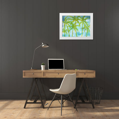 Rainy Paradise White Modern Wood Framed Art Print by Varacek, Pam