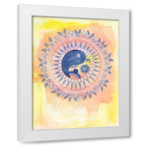 Sunny Ying Yang White Modern Wood Framed Art Print by Varacek, Pam