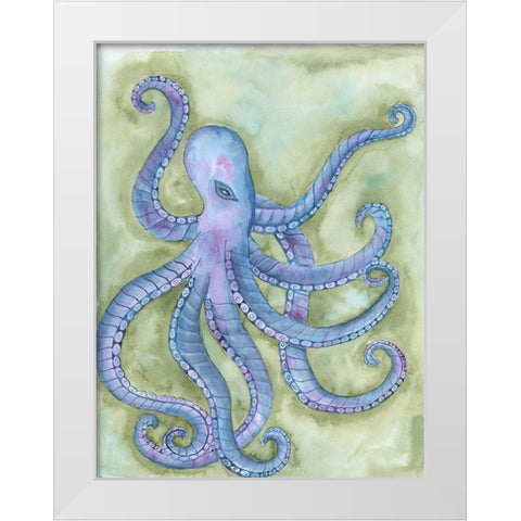 Underwater Beast White Modern Wood Framed Art Print by Varacek, Pam