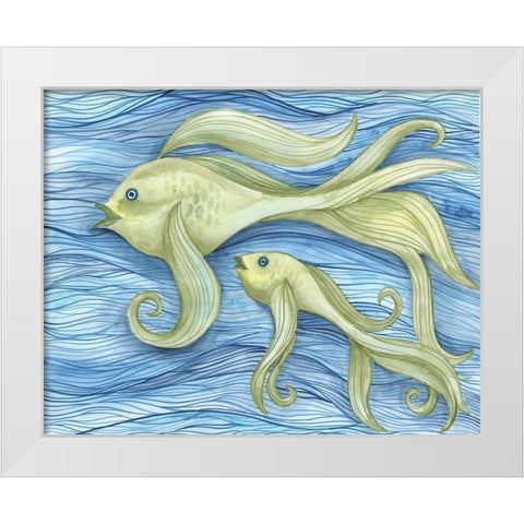Leading The Way White Modern Wood Framed Art Print by Varacek, Pam