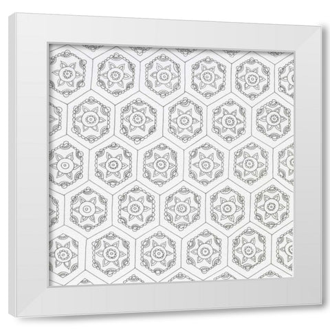 Geometric White Modern Wood Framed Art Print by Varacek, Pam