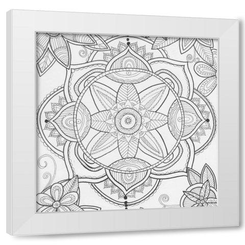 Pond Floral White Modern Wood Framed Art Print by Varacek, Pam