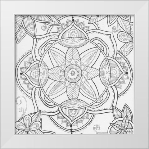 Pond Floral White Modern Wood Framed Art Print by Varacek, Pam