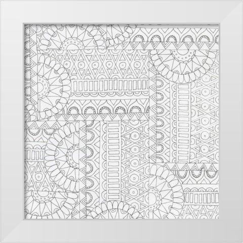 The Metric White Modern Wood Framed Art Print by Varacek, Pam