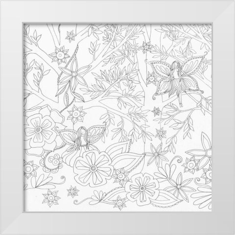 Fairy Floral 1 White Modern Wood Framed Art Print by Varacek, Pam