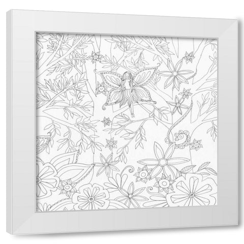Fairy Floral 2 White Modern Wood Framed Art Print by Varacek, Pam
