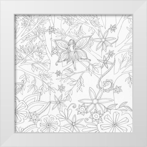 Fairy Floral 2 White Modern Wood Framed Art Print by Varacek, Pam