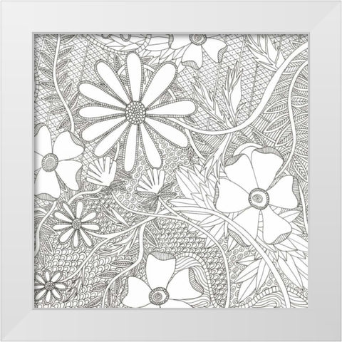 Wild Daisys Less White Modern Wood Framed Art Print by Varacek, Pam