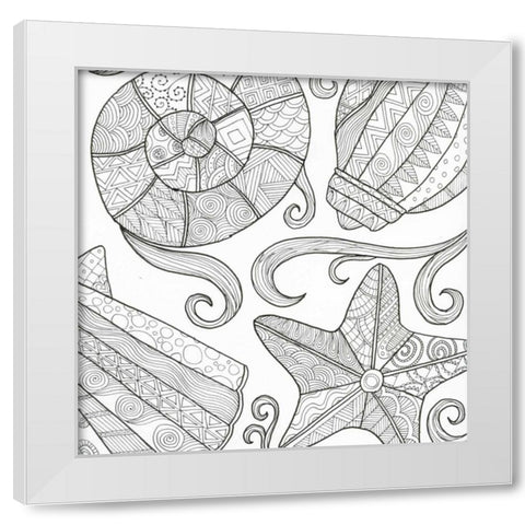 Ocean Floor White Modern Wood Framed Art Print by Varacek, Pam
